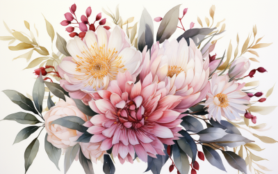 Akvarell blombuketter, illustration bakgrund 203