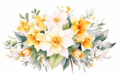 Akvarell blombuketter, illustration bakgrund 240