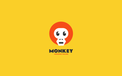 Création de logo moderne plat de singe