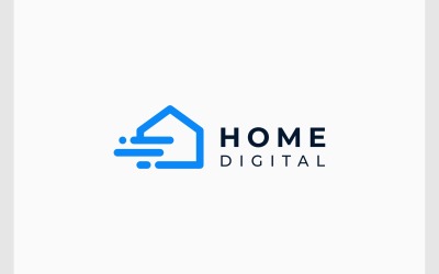 房屋数字家庭技术徽标
