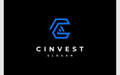 Logotipo de gráfico de gráfico de crecimiento de letra C
