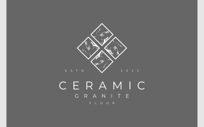 Logotipo de pedra com textura de granito cerâmico