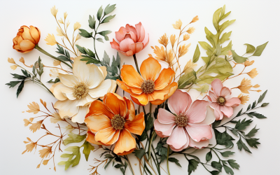 Akvarell blombuketter, illustration bakgrund 231.