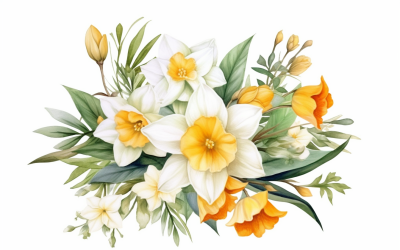 Akvarell blombuketter, illustration bakgrund 241.
