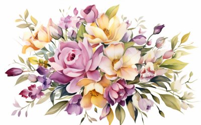 Akvarell blombuketter, illustration bakgrund 294