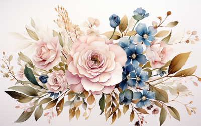 Mazzi di fiori ad acquerello, sfondo dell&amp;#39;illustrazione 258