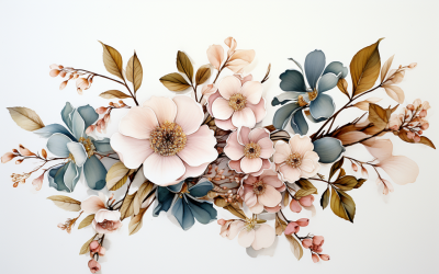 Watercolor Flowers Bouquets, illustration background 270