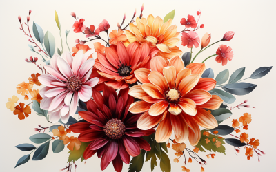 Akvarell blombuketter, illustration bakgrund 316