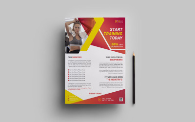 Флаер и дизайн плаката для тренажерного зала и фитнеса