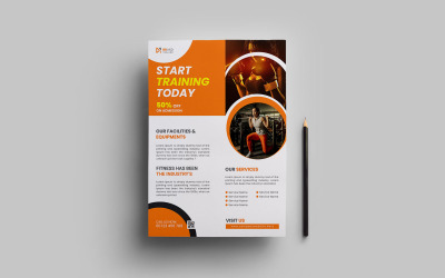 Spor salonu ve fitness el ilanı ve poster tasarım şablonu