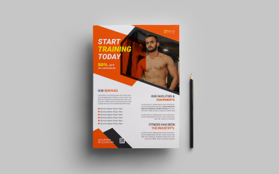 Volantino fitness per palestra e design di poster