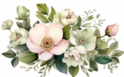Akvarell blombuketter, illustration bakgrund 328