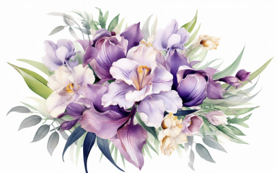 Akvarell blombuketter, illustration bakgrund 361