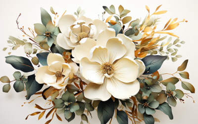 Akvarell blombuketter, illustration bakgrund 377