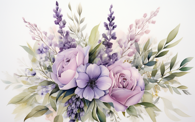Akvarell blombuketter, illustration bakgrund 380