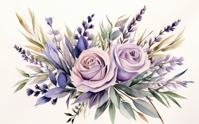 Akvarell blombuketter, illustration bakgrund 381