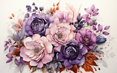 Akvarell blombuketter, illustration bakgrund 384