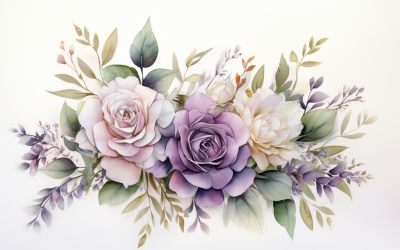 Akvarell blombuketter, illustration bakgrund 391