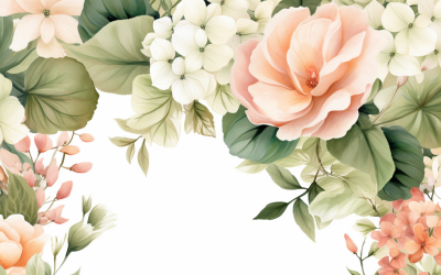 Watercolor Flowers Bouquets, illustration background 350