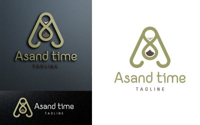 A letter time logo-sand timer