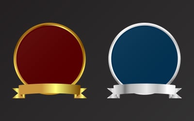 Luxurious golden and silver badge design
