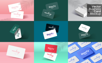Mais de 9 pacotes de maquete de cartão de visita vetorial de marca