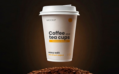Mockup da asporto di tazze di caffè e tè