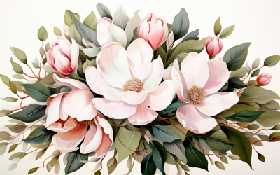 Akvarell blombuketter, illustration bakgrund 408