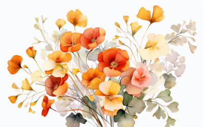 Akvarell blombuketter, illustration bakgrund 424