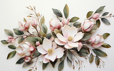 Aquarell-Blumensträuße, Illustrationshintergrund 405