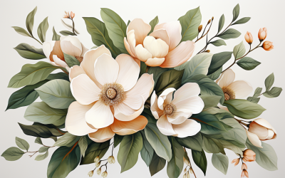 Букети акварельних квітів, тло ілюстрації 411
