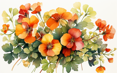 Mazzi di fiori ad acquerello, sfondo dell&amp;#39;illustrazione 426