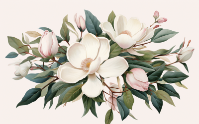 Ramos de flores de acuarela, fondo de ilustración 404