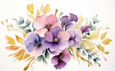 Akvarell blombuketter, illustration bakgrund 447