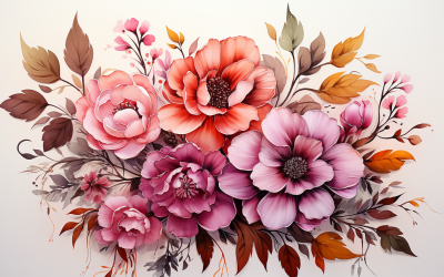 Akvarell blombuketter, illustration bakgrund 462