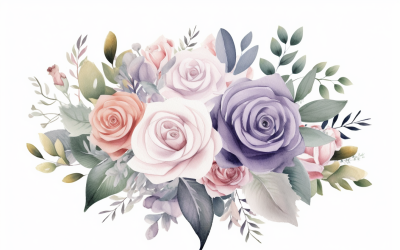 Akvarell blombuketter, illustration bakgrund 498