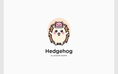 Cute Hedgehog Mascot Cartoon Logo