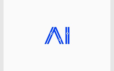 Logo digitale della tecnologia del circuito AI