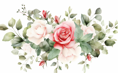 Ramos de flores en acuarela, fondo de ilustración 493