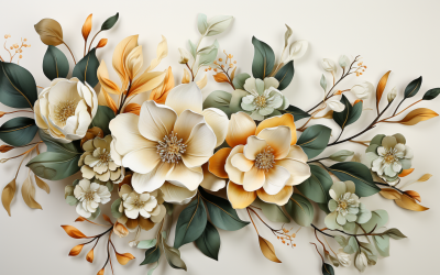 Akvarell blombuketter, illustration bakgrund 523