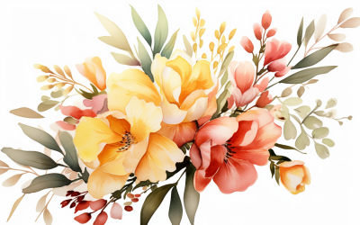 Akvarell blombuketter, illustration bakgrund 533
