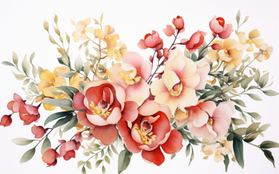 Akvarell blombuketter, illustration bakgrund 535