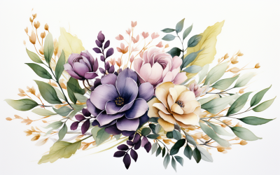 Akvarell blombuketter, illustration bakgrund 536