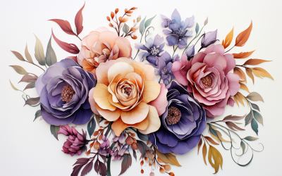 Akvarell blombuketter, illustration bakgrund 539