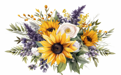Akvarell blombuketter, illustration bakgrund 546