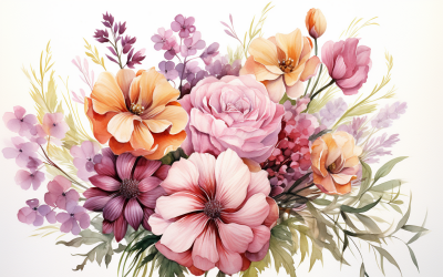Akvarell blombuketter, illustration bakgrund 566