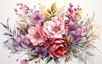 Akvarell blombuketter, illustration bakgrund 570