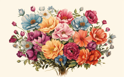 Akvarell blombuketter, illustration bakgrund 597