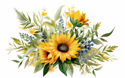 Aquarell-Blumensträuße, Illustrationshintergrund 551