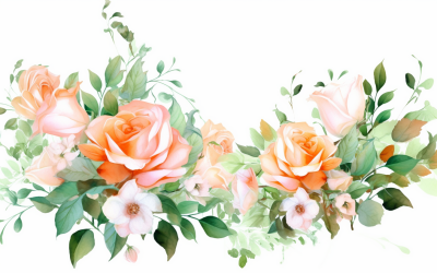 Mazzi di fiori ad acquerello, sfondo dell&amp;#39;illustrazione 524